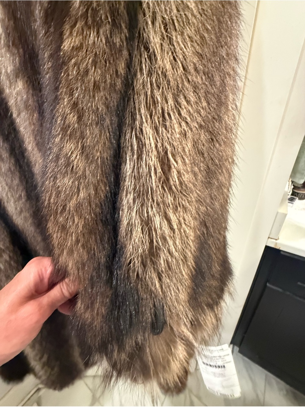 Vintage Genuine Raccoon Fur Full Length Coat Yudofsky Fur & Leather - Picture 15 of 16
